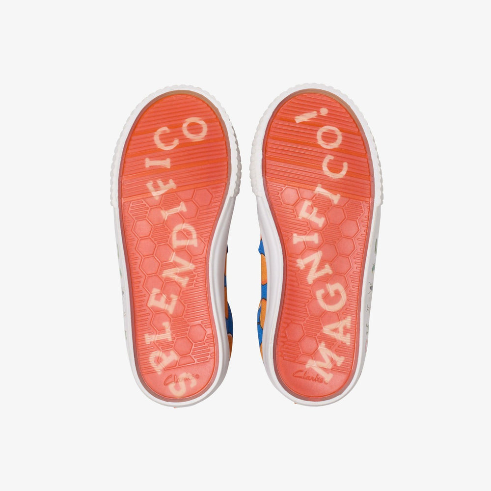 Roald Dahl James & the Giant Peach Foxing Air Kid Blue Canvas | Clarks outlet - Kids