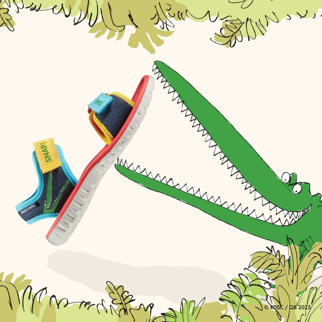 Roald Dahl The Enormous Crocodile Surfing Ace Kid Navy Print | Clarks outlet - Kids