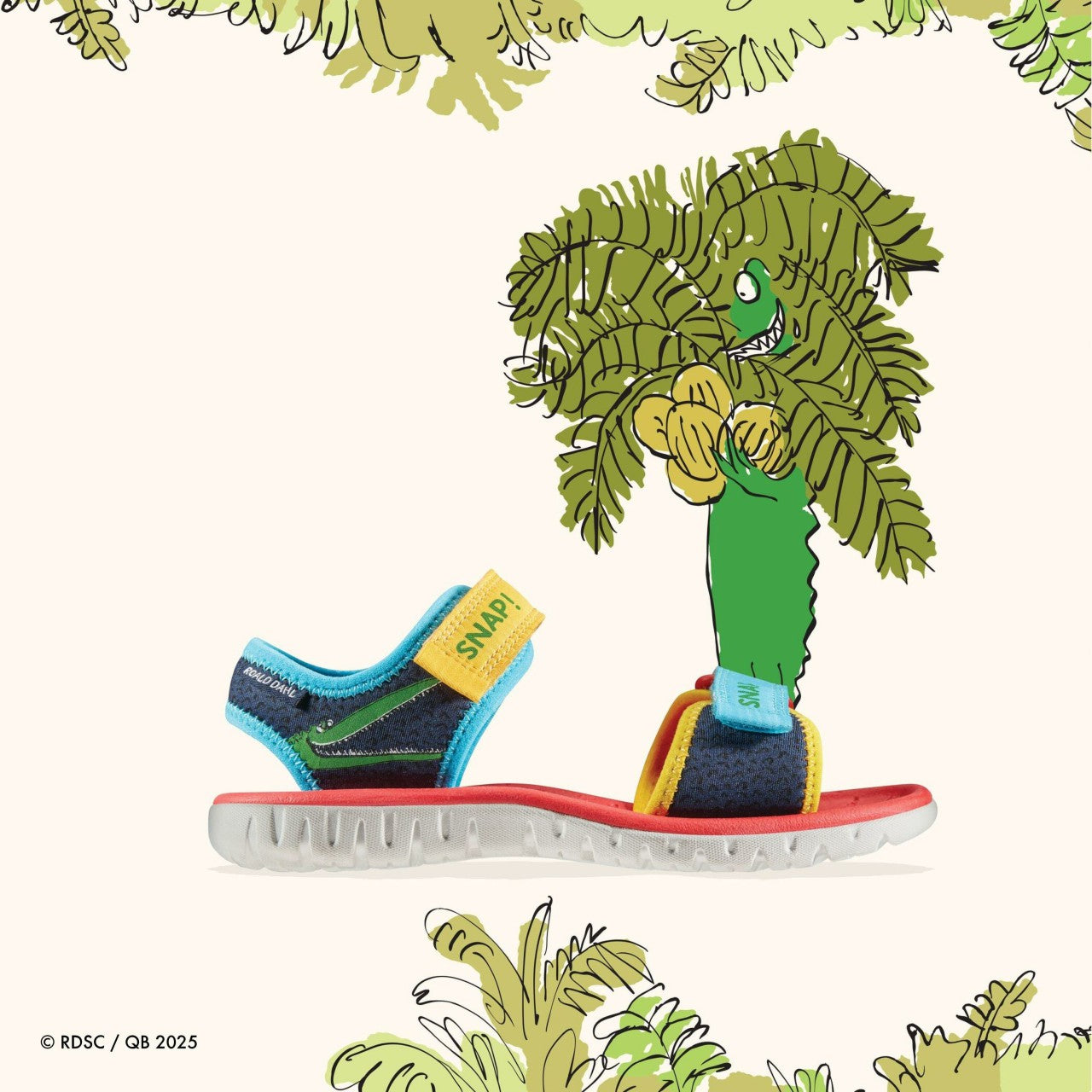 Roald Dahl The Enormous Crocodile Surfing Ace Kid Navy Print | Clarks outlet - Kids