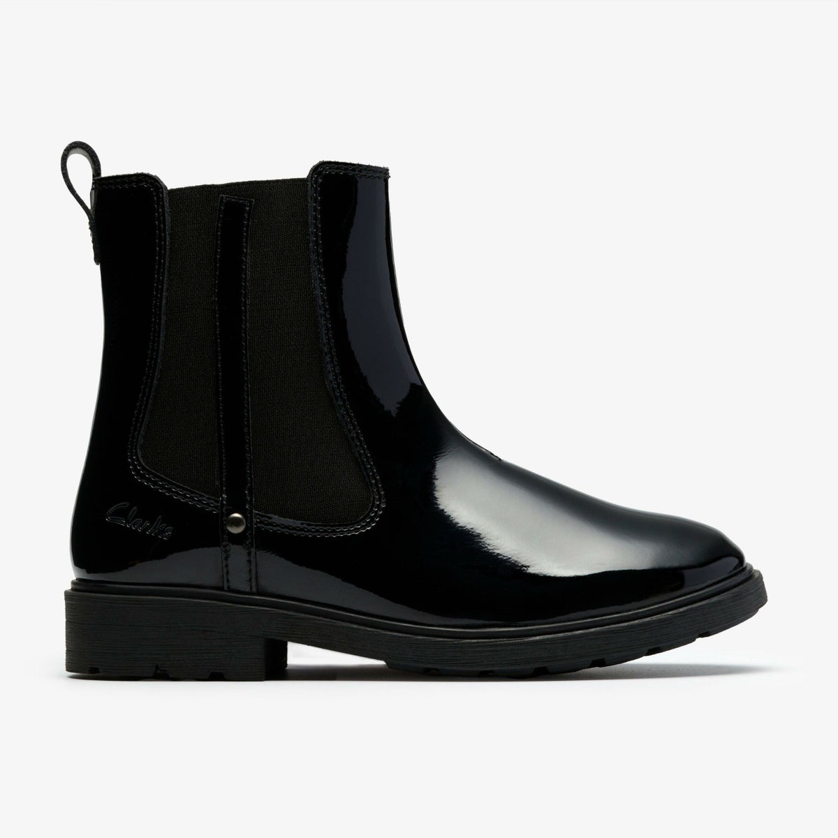 Astrol Orin Kid Black Patent | Clarks outlet - Kids