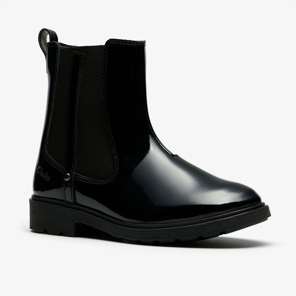 Astrol Orin Kid Black Patent | Clarks outlet - Kids