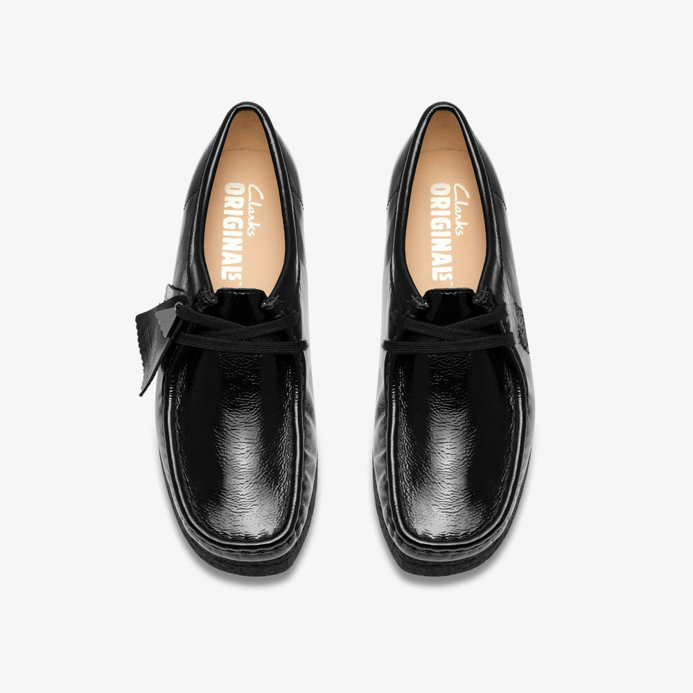 Wallabee Black Patent | Clarks for sale - Women