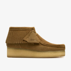 Wallabee Wedge Fringe Light Tan Suede | Clarks for sale - Women