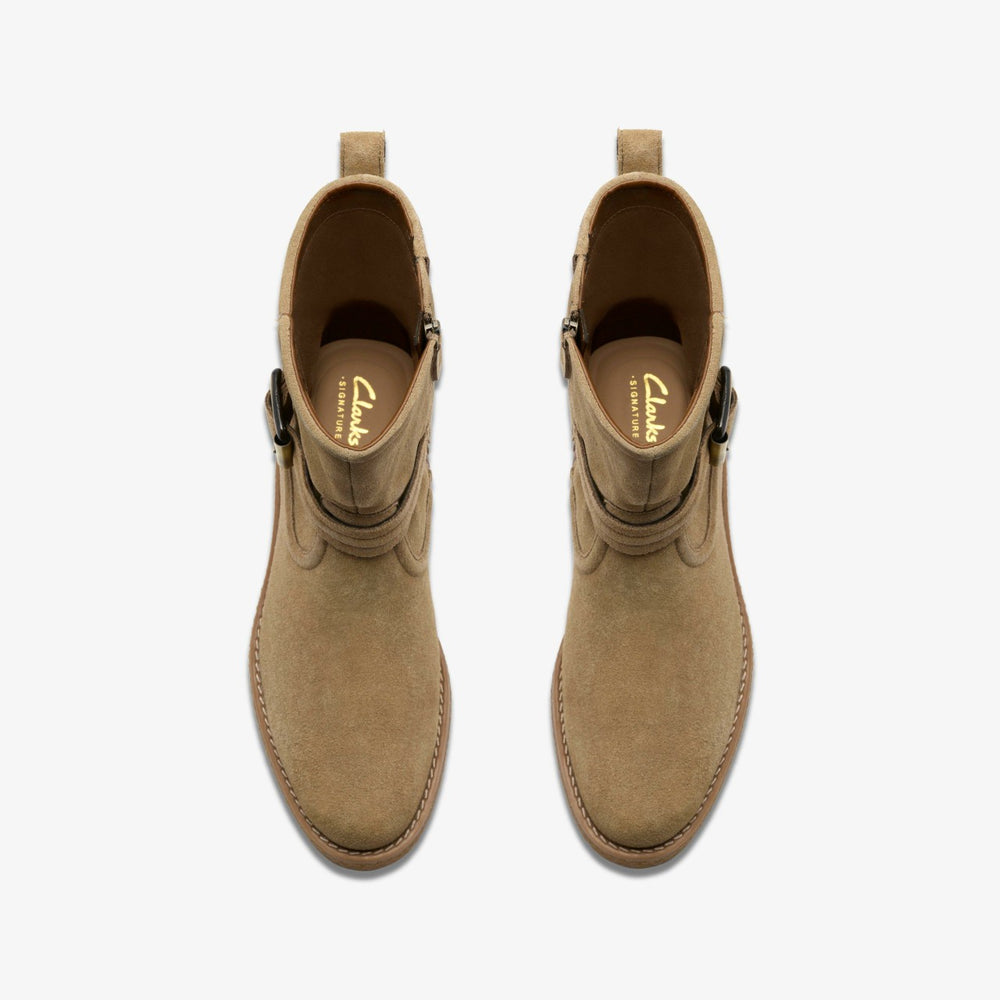 Nella Mid Dark Sand Suede | Clarks discount - Women