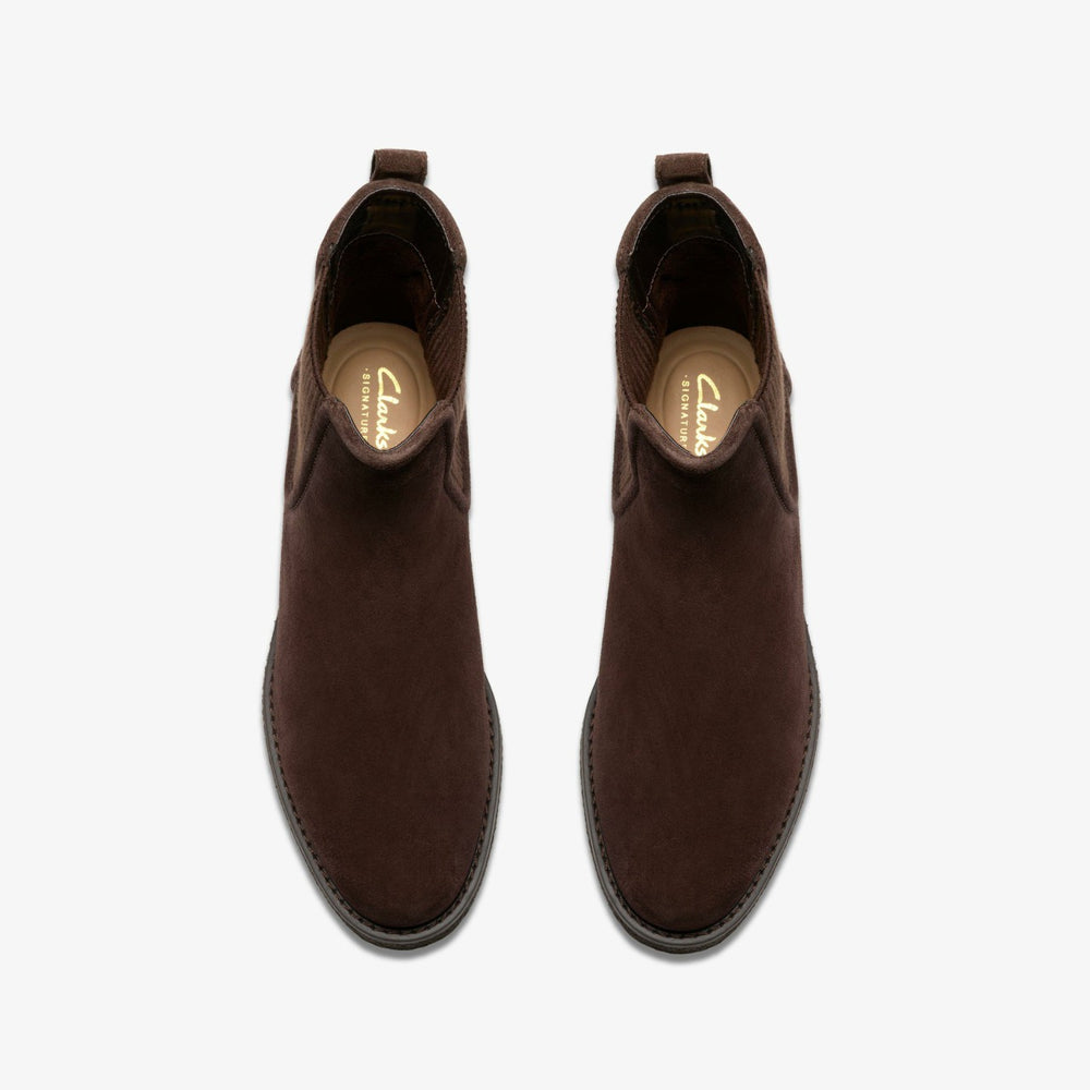 Nella Top Dark Brown Suede | Clarks for sale - Women