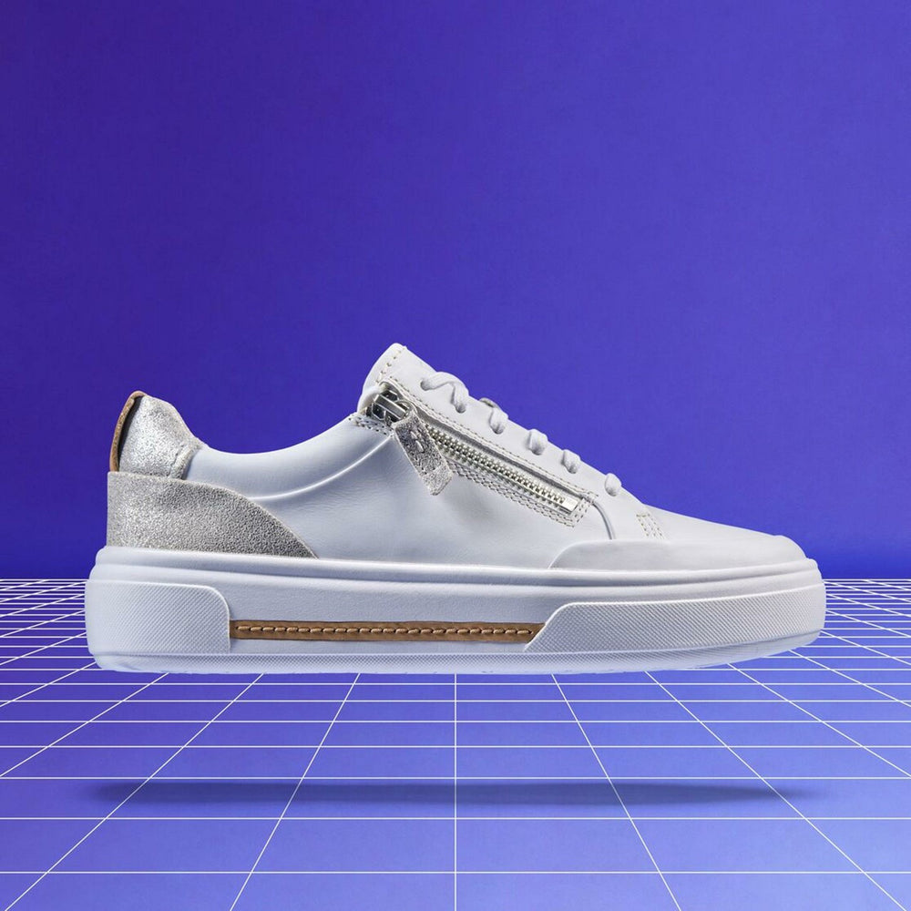 Hollyhock Zip Silver Combination Leather | Clarks outlet - Women
