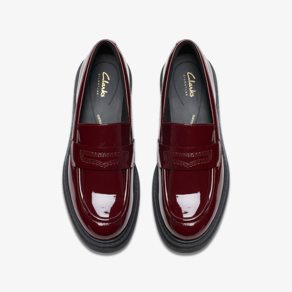 Orinoco 3 Edge Burgundy Patent | Clarks on Sale - Women
