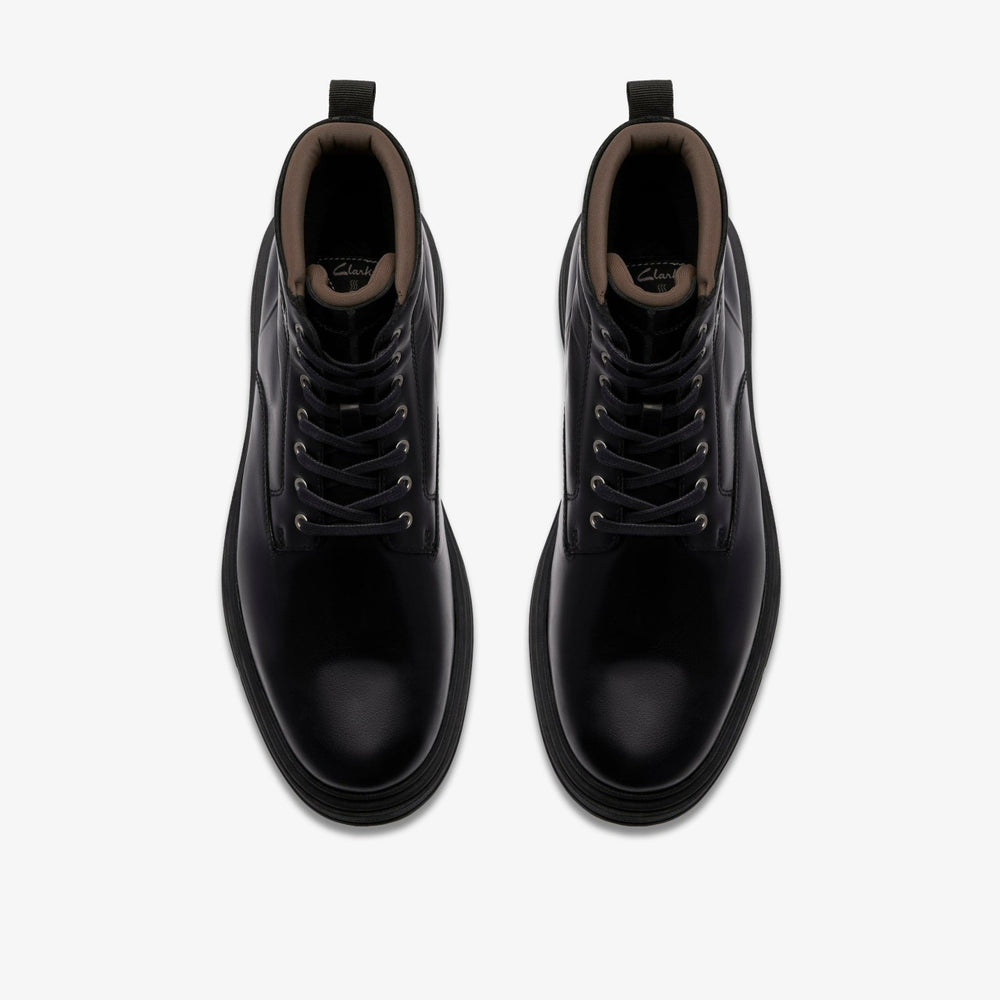 Badbury Hi Waterproof Black Warmlined Leather | Clarks online - Men