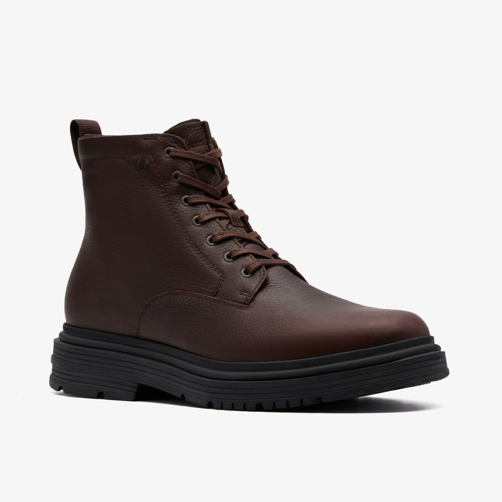 Badbury Hi Waterproof Brown Warmlined Leather | Clarks discount - Men