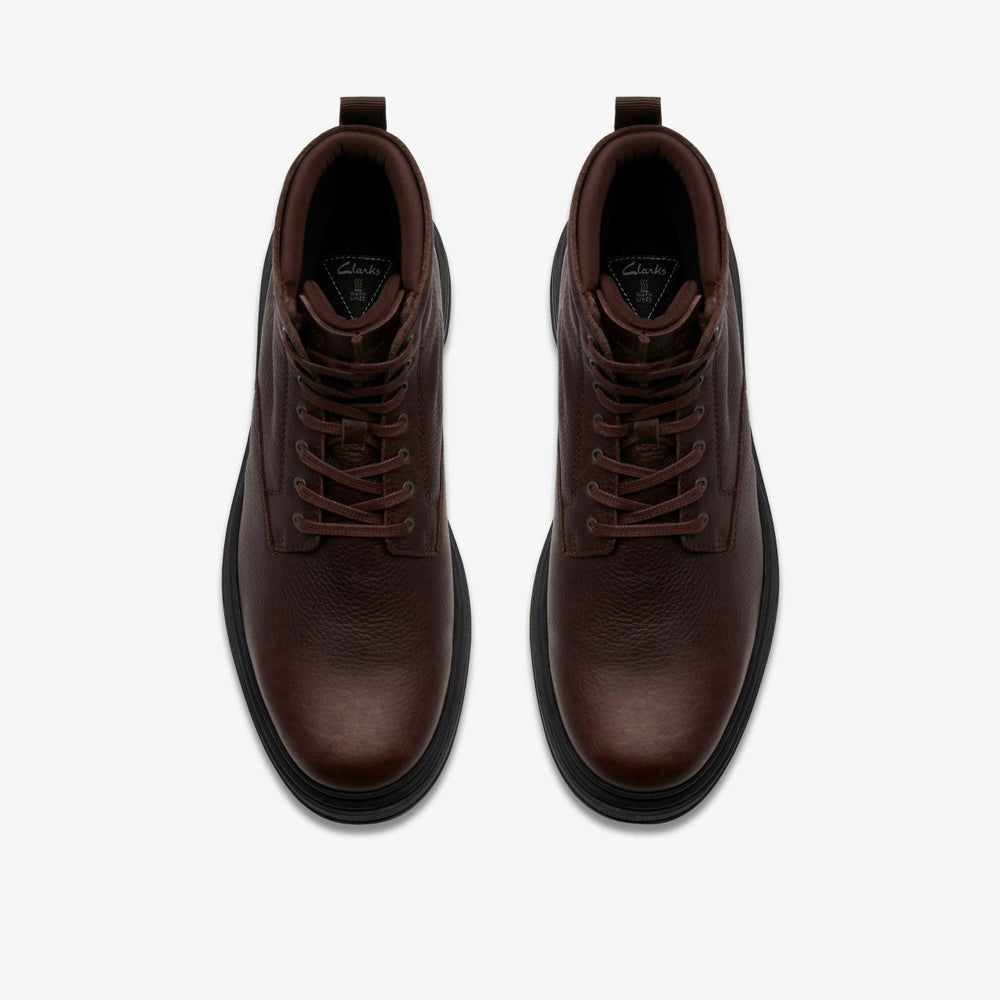 Badbury Hi Waterproof Brown Warmlined Leather | Clarks discount - Men
