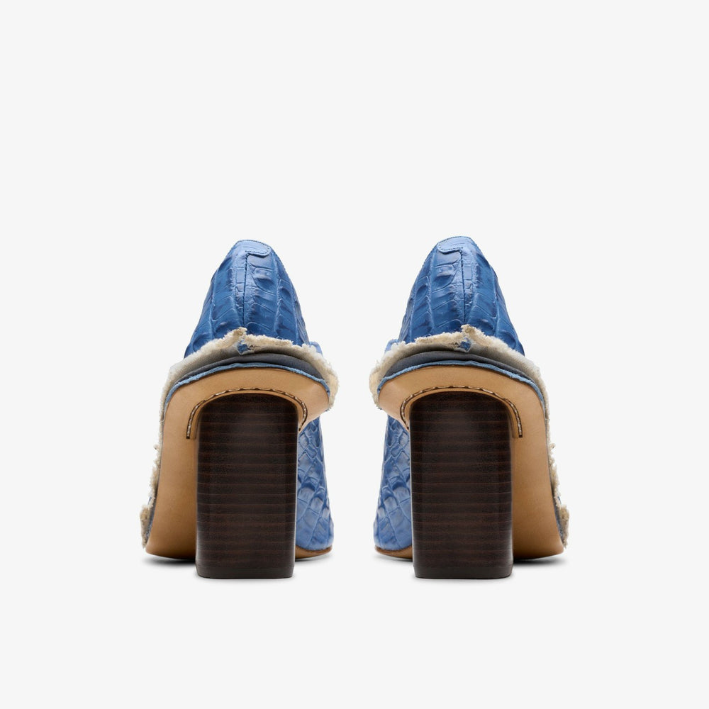 Martine Rose Heel Womens Blue Leather | Clarks on Sale - Women