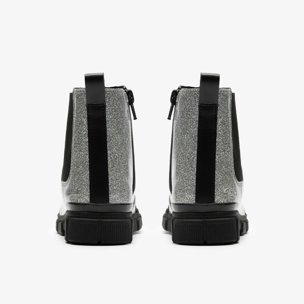 Evyn Chelsea Kid Silver Patent | Clarks online - Kids