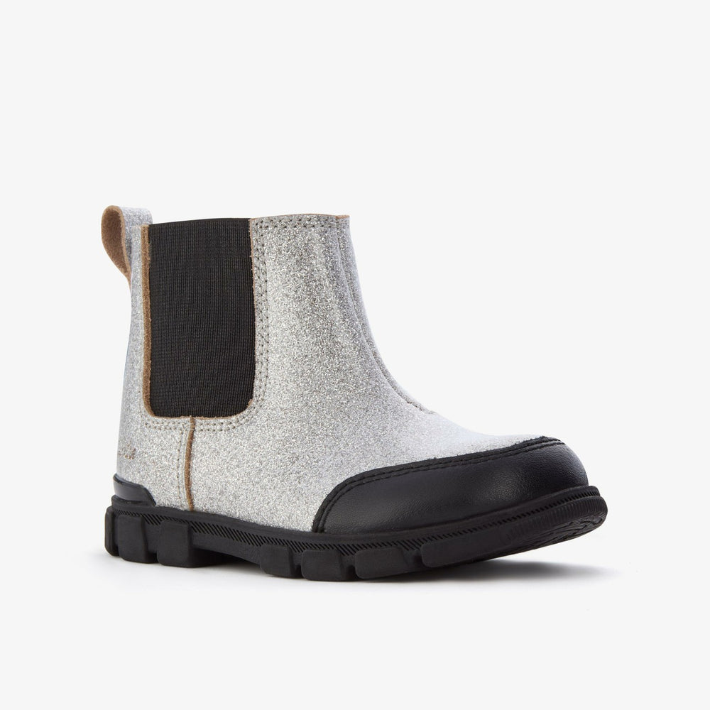 Evyn Chelsea Toddler Silver Patent | Clarks outlet - Kids