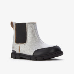 Evyn Chelsea Toddler Silver Patent | Clarks outlet - Kids