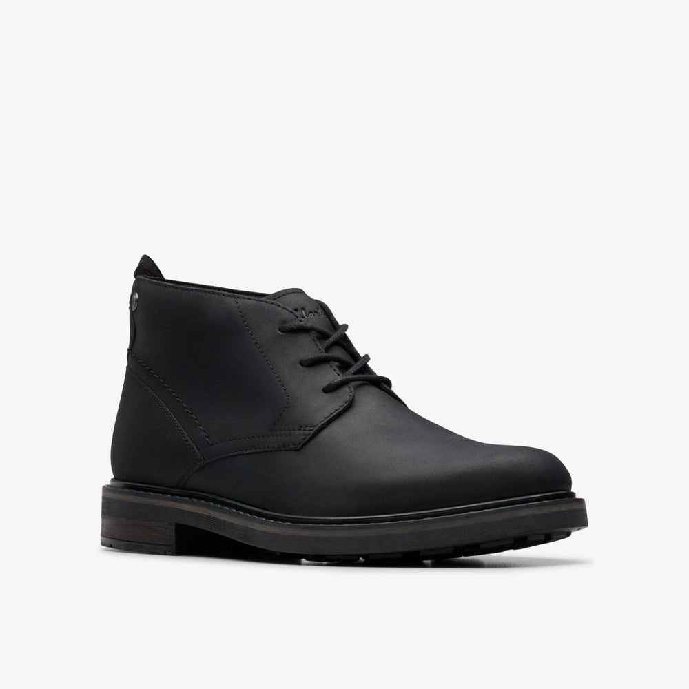 Newford Mid Black Leather | Clarks discount - Men