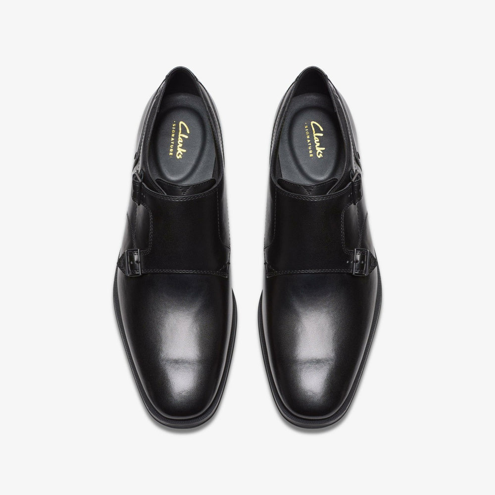 Paulton Monk Black Leather | Clarks outlet - Men