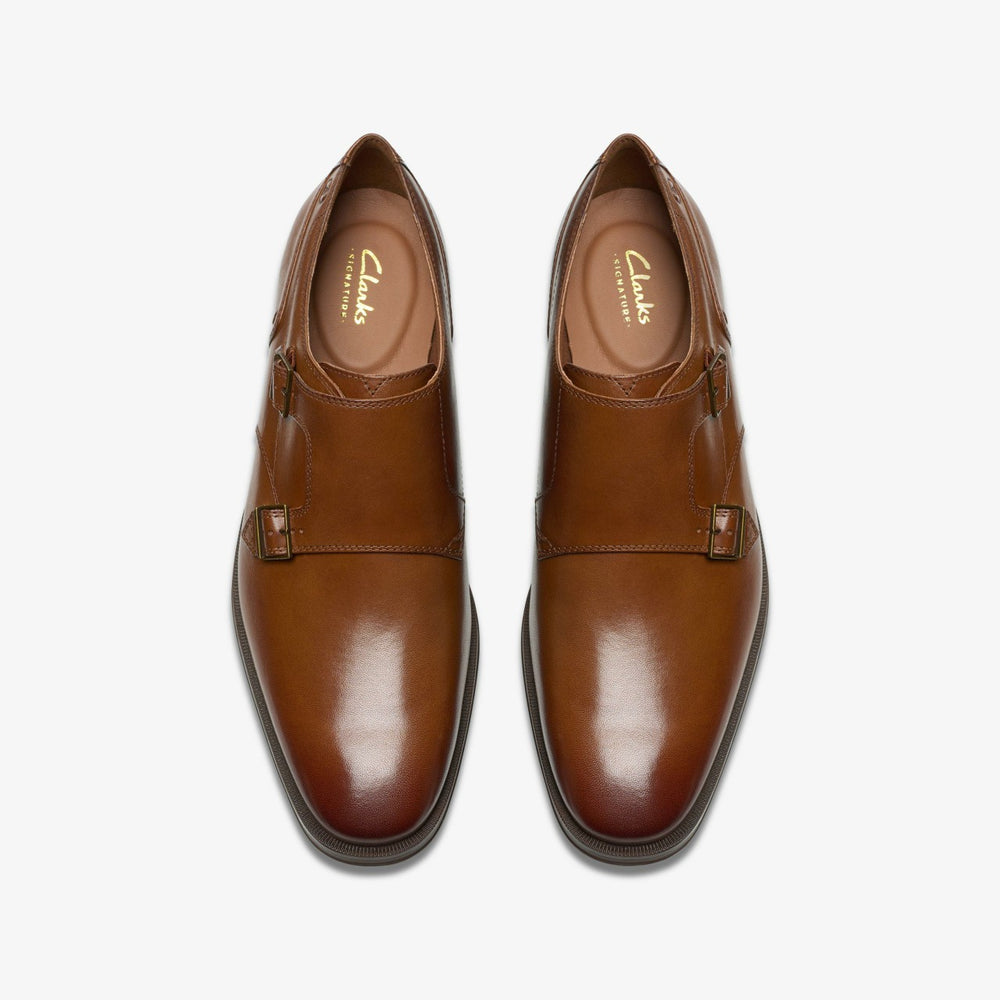 Paulton Monk Tan Leather | Clarks discount - Men