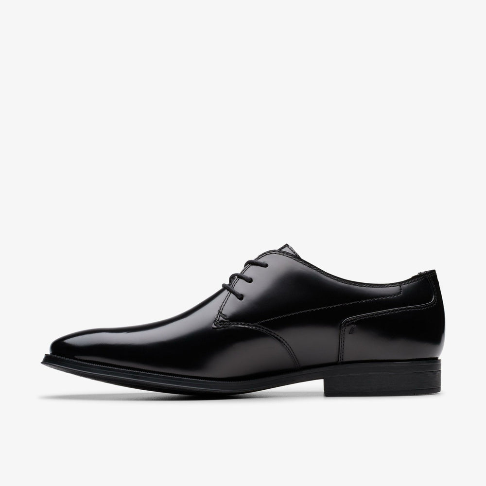 Paulton Lace Black Hi Shine Leather | Clarks on Sale - Men