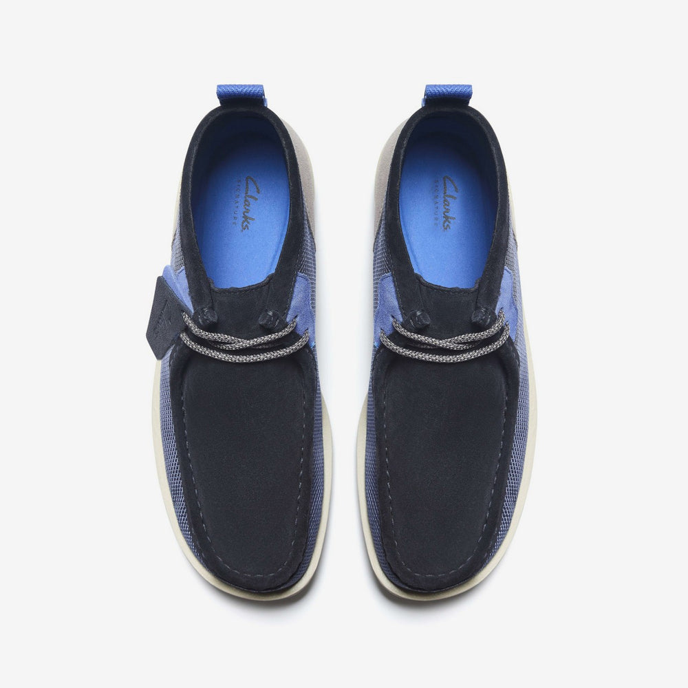 Wallabee FTR2 Boot Navy Combination | Clarks on Sale - Men