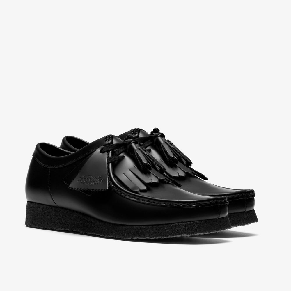 Wallabee Black Hi Shine Leather | Clarks outlet - Men