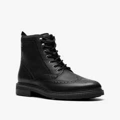 Newford Lace Boot Black Leather | Clarks outlet - Men