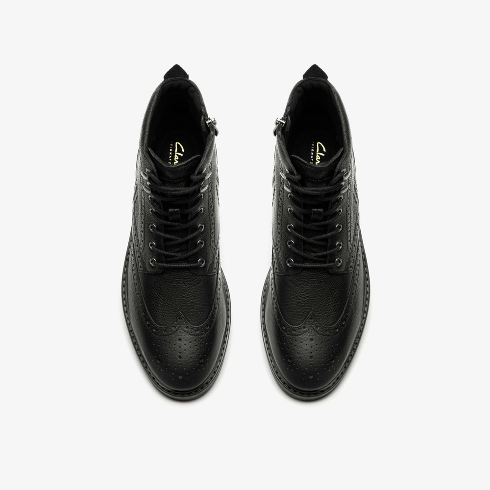 Newford Lace Boot Black Leather | Clarks outlet - Men