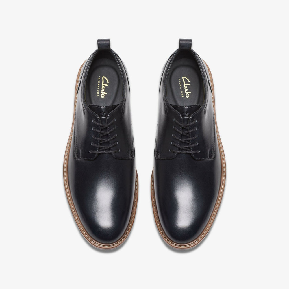 Aldwin Lace Black Leather | Clarks for sale - Men
