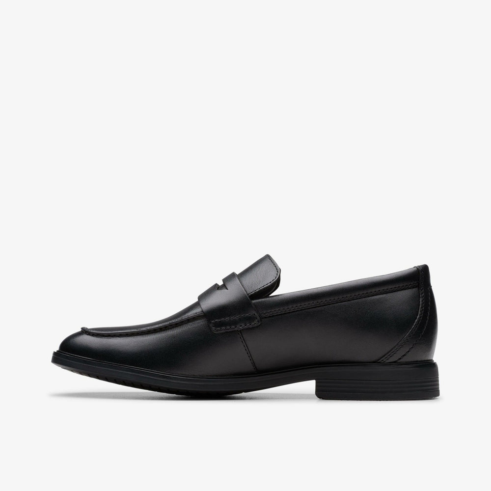 Jonwin Craft Youth Black Leather | Clarks on Sale - Kids