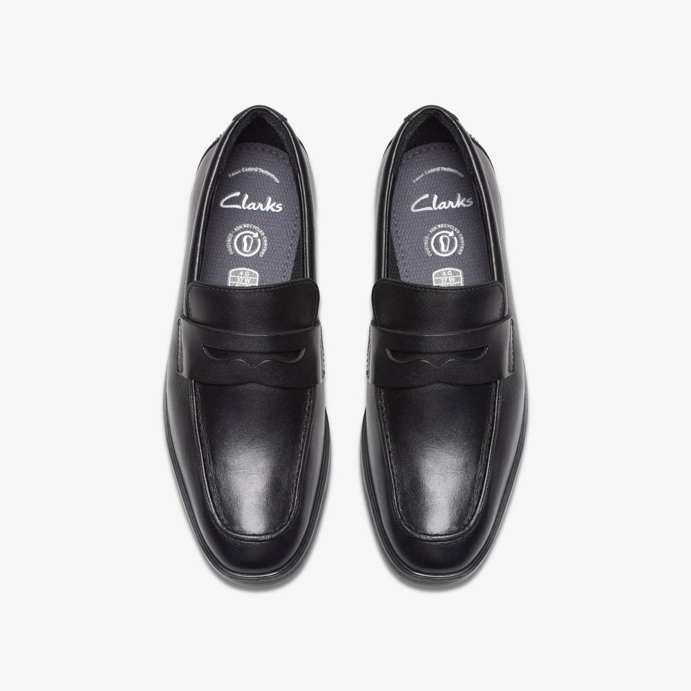 Jonwin Craft Youth Black Leather | Clarks on Sale - Kids