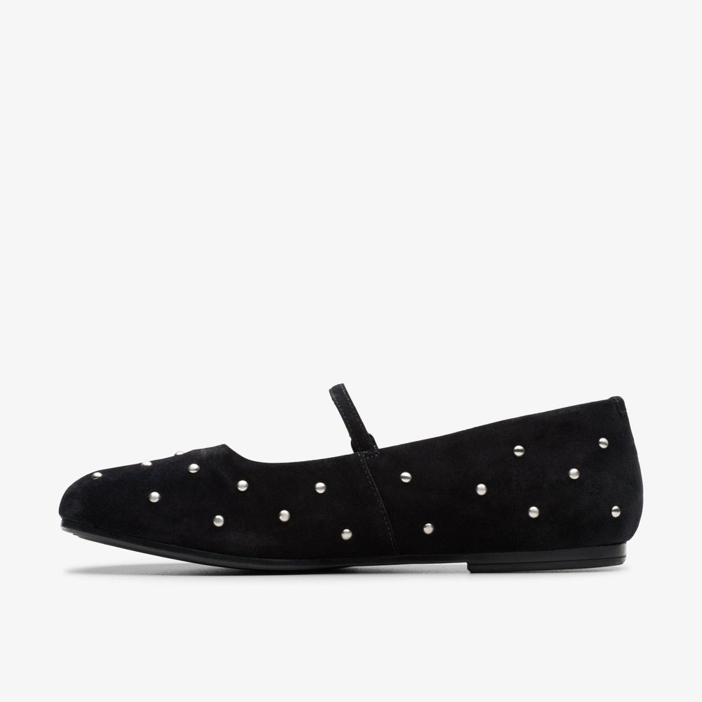 Livia Stud Black Suede | Clarks for sale - Women