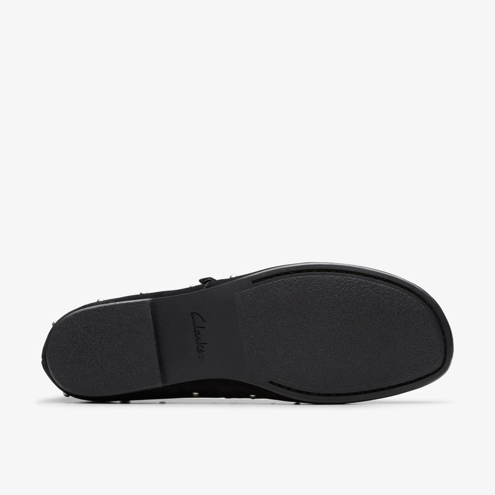 Livia Stud Black Suede | Clarks for sale - Women