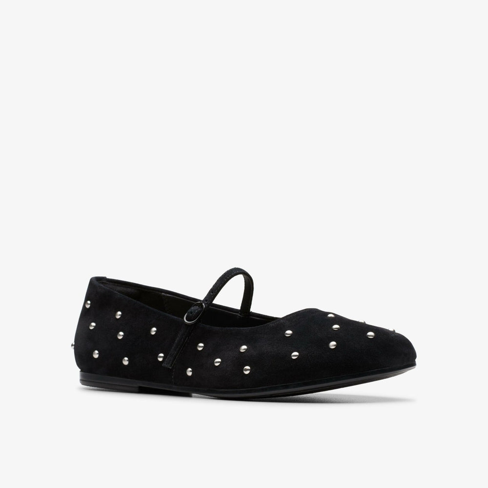 Livia Stud Black Suede | Clarks for sale - Women