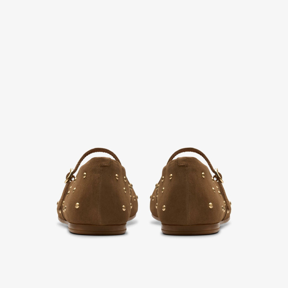 Livia Stud Walnut Suede | Clarks Sale - Women