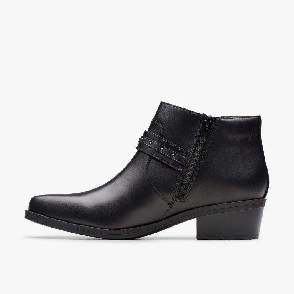 Danyelle Wish Black Leather | Clarks outlet - Women