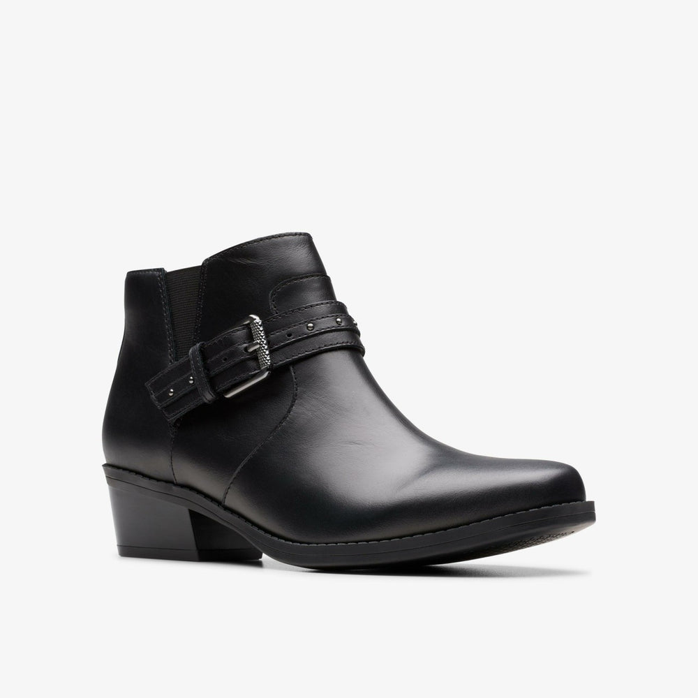 Danyelle Wish Black Leather | Clarks outlet - Women