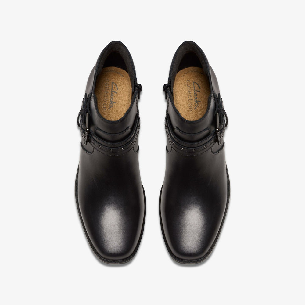 Danyelle Wish Black Leather | Clarks outlet - Women
