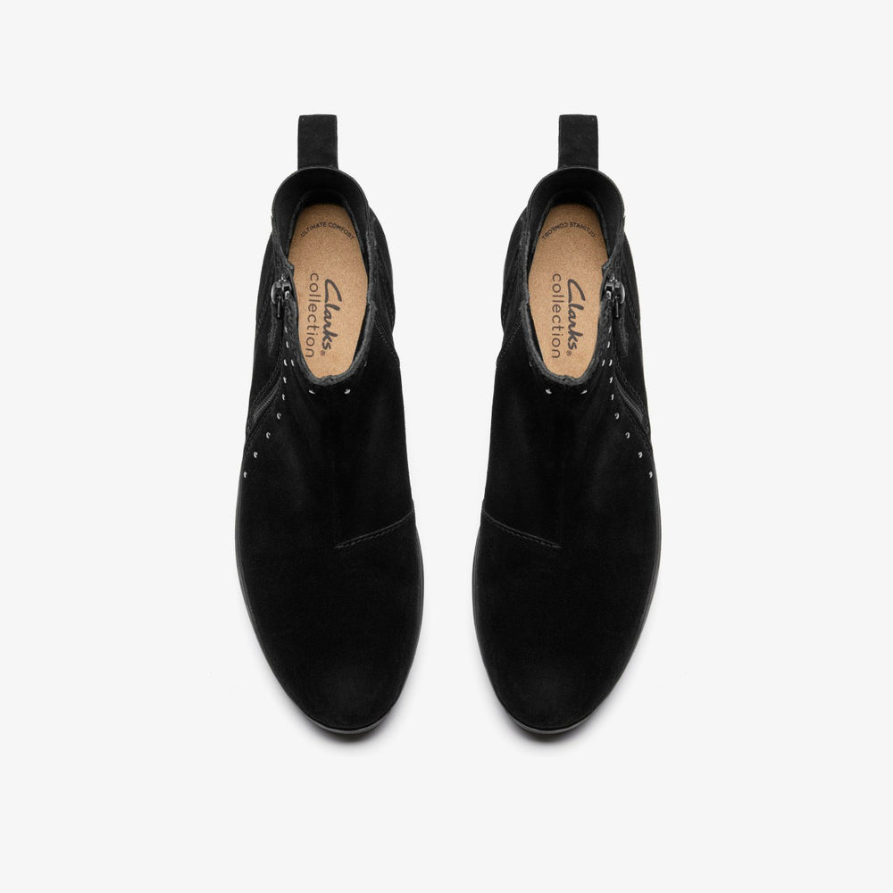 Zylah Willow Black Suede | Clarks on Sale - Women