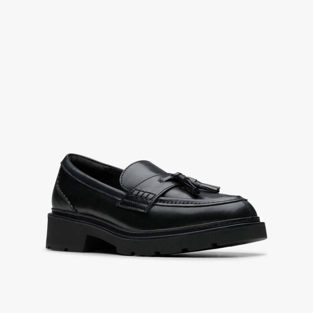 Lauryl Tassel Black Leather | Clarks for sale - Women