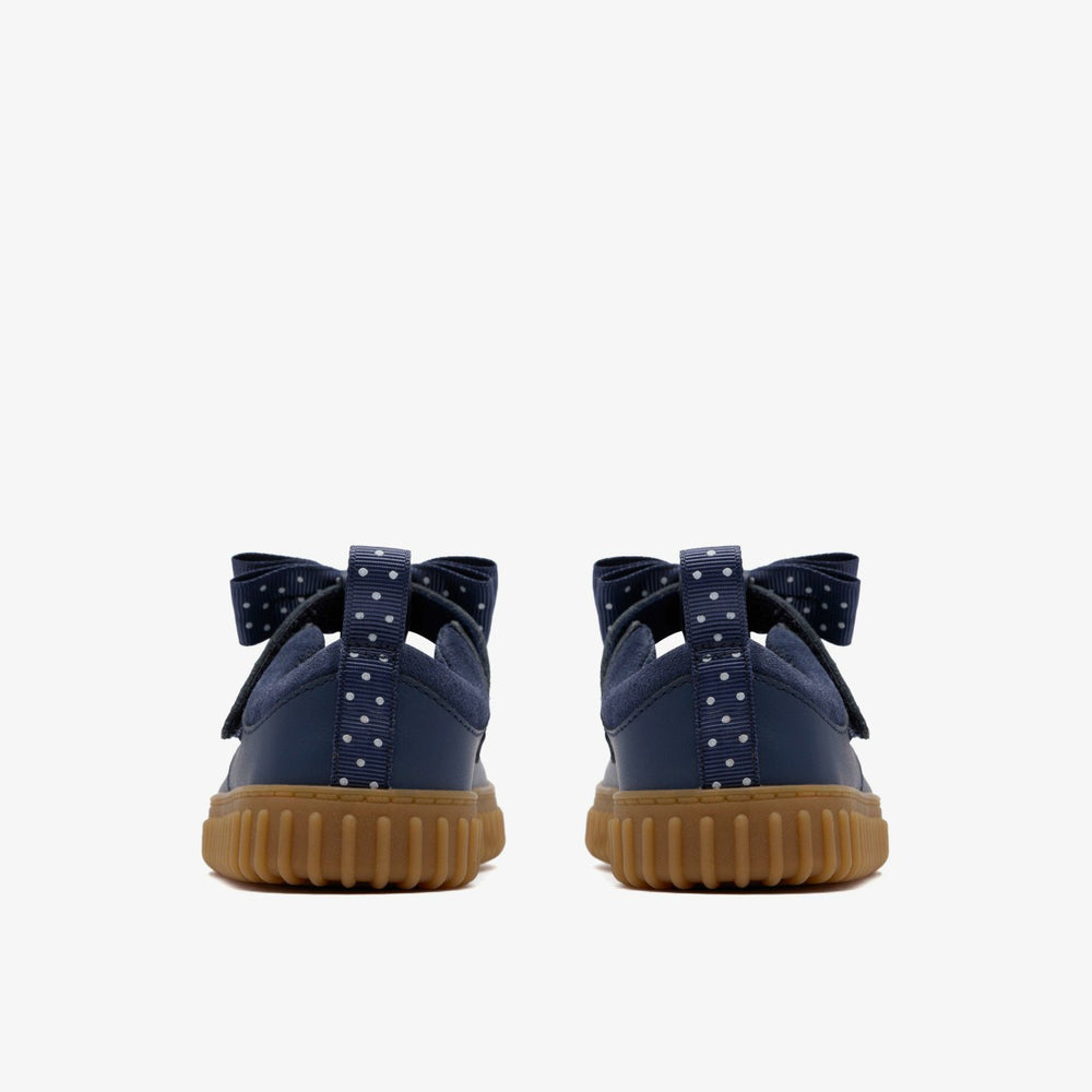 Cove Bow Toddler Navy Leather | Clarks online - Kids