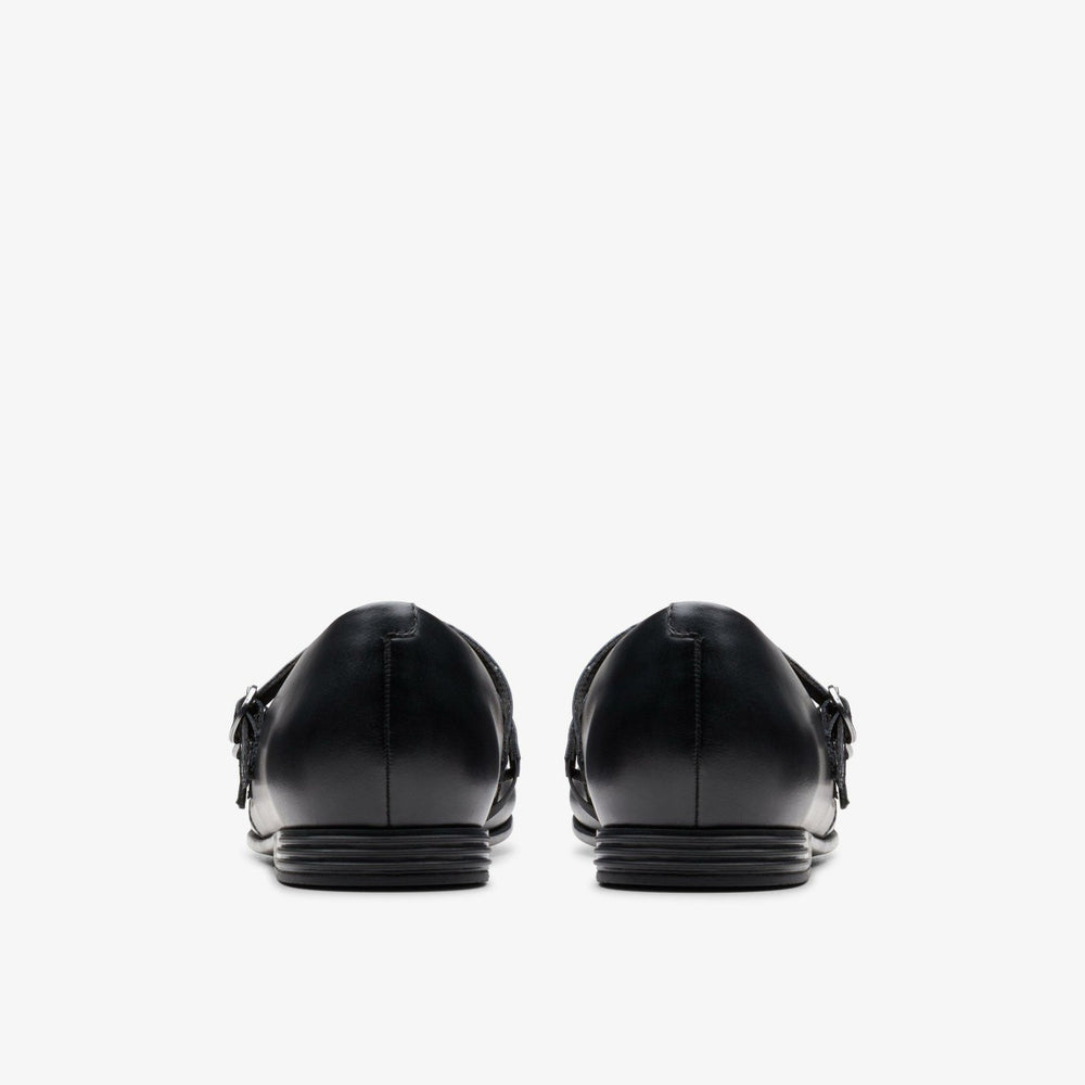 Finja Bar Youth Black Leather | Clarks for sale - Kids