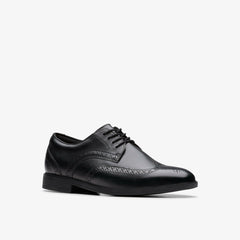 Jonwin Wing Youth Black Leather | Clarks online - Kids