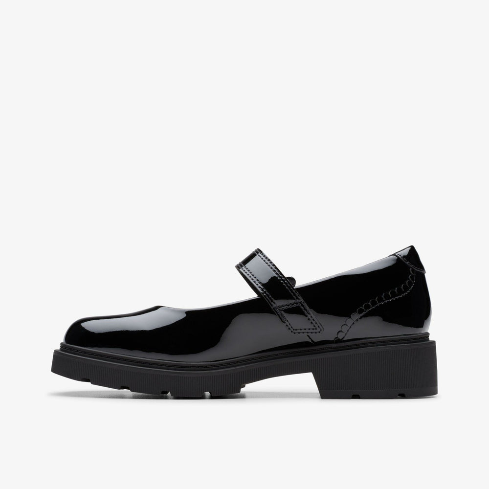 Eris Jane Youth Black Patent | Clarks discount - Kids