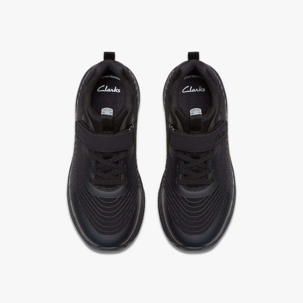 Deyes Dash Kid Black / Black | Clarks outlet - Kids