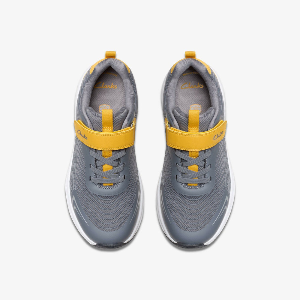 Deyes Dash Kid Grey Synthetic | Clarks Sale - Kids