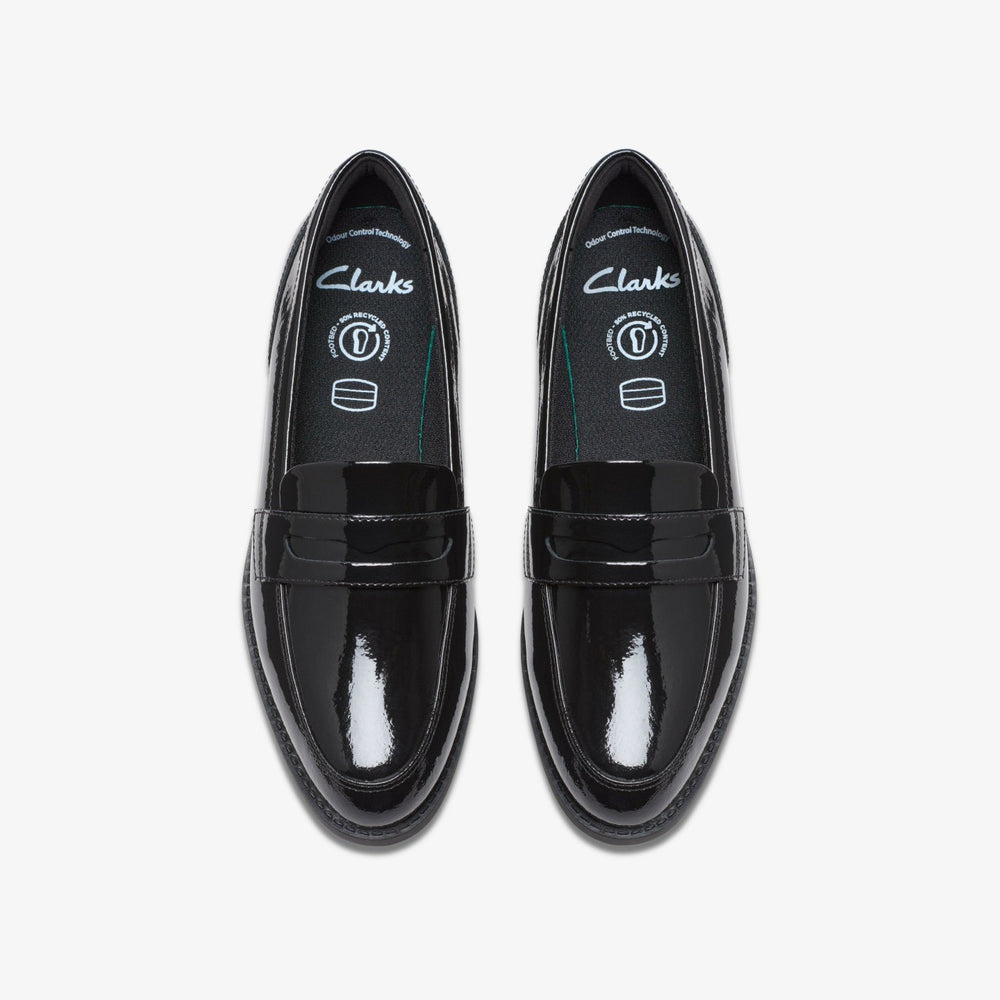 Tapa Edge Youth Black Patent | Clarks on Sale - Kids