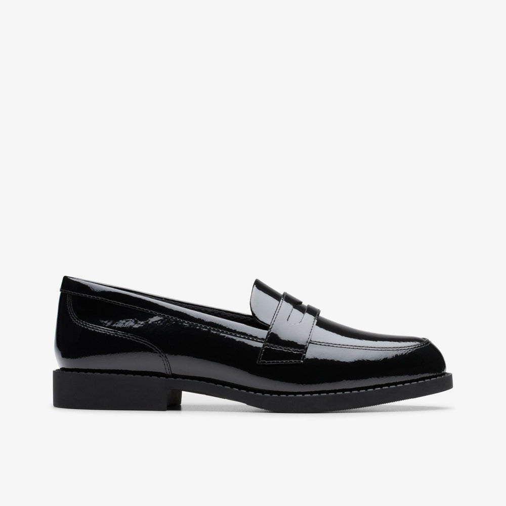 Tapa Edge Youth Black Patent | Clarks on Sale - Kids