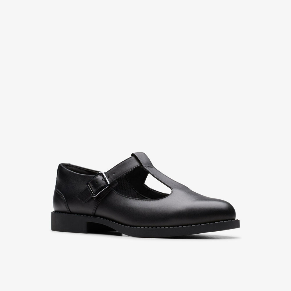Tapa Hope Youth Black Leather | Clarks on Sale - Kids
