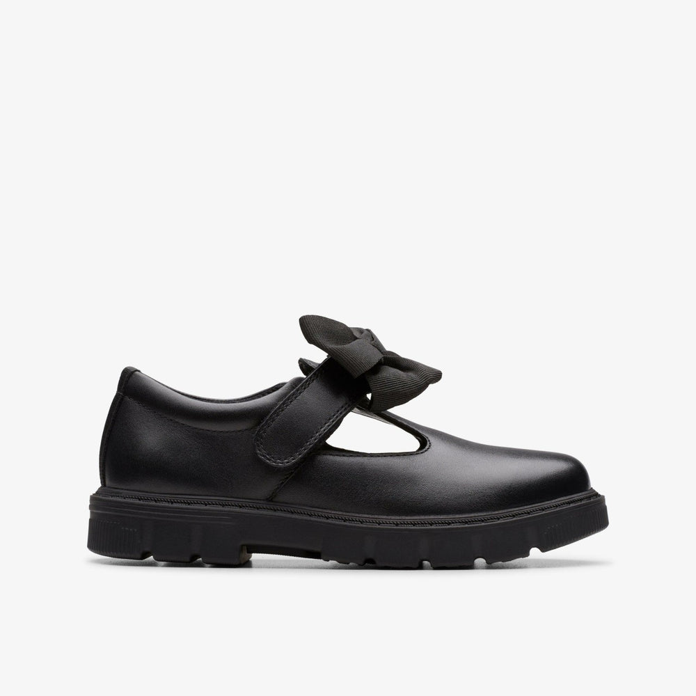 Lorcam Hope Kid Black Leather | Clarks on Sale - Kids