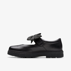 Lorcam Jane Youth Black Leather | Clarks for sale - Kids