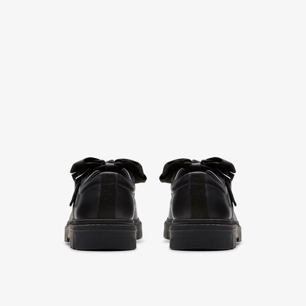 Lorcam Jane Youth Black Leather | Clarks for sale - Kids